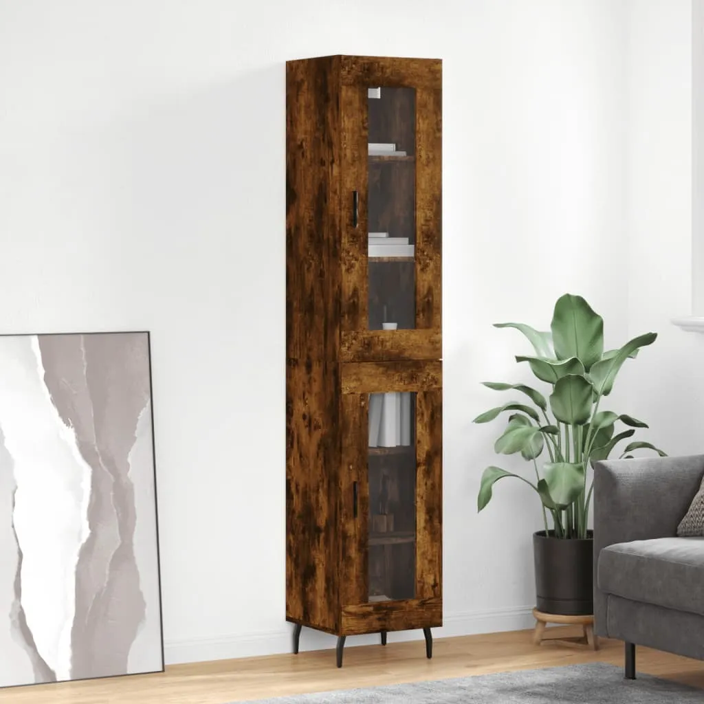 OFFERTA Credenza vidaXL 180cm Rovere Affumicato | Mobile Alto Slim Metallo