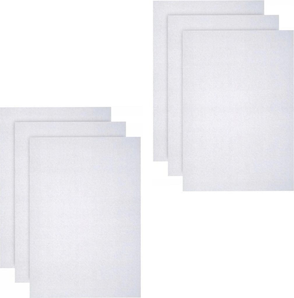 STILVORA Bastelsets, Stickcanvas 6er-Set, Weiß 30×45 cm, Handarbeitsstoff für Stickerei, DIY Projekte, Kreuzstich, Basteln, Hochwertiger Baumwol...