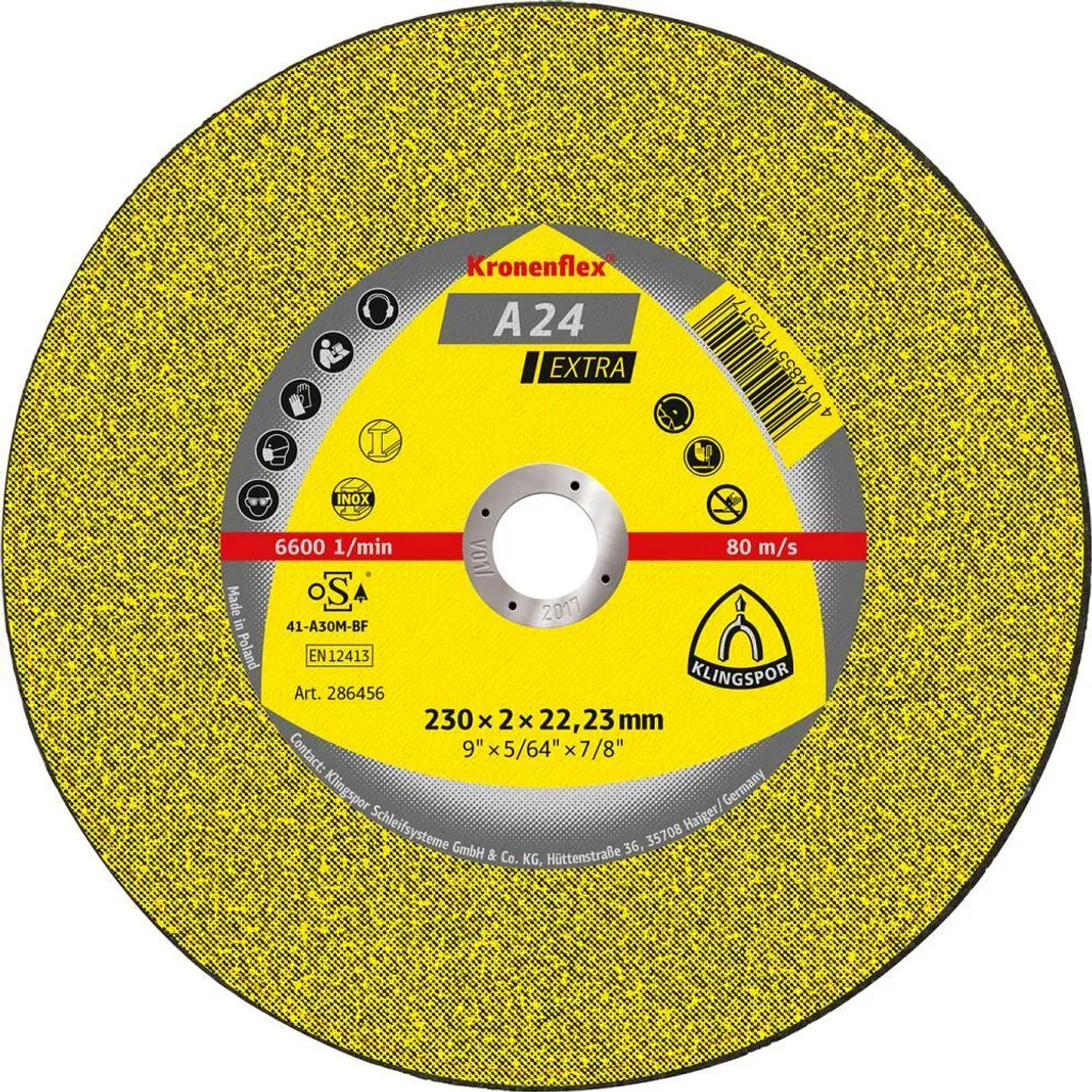 Disco da taglio A 24 Extra D115x2,5mm curvo STA foro 22,23mm KLINGSPOR