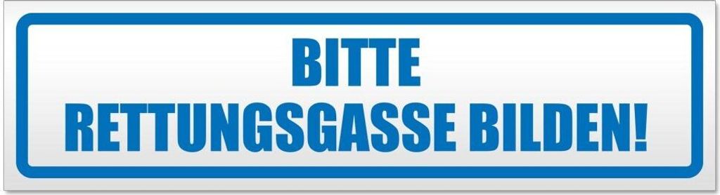 Kiwistar - Autoaufkleber - Blau - 20 x 5,3 cm - Bitte Rettungsgasse bilden - Hinweis Aufkleber Sticker für Auto, Kfz, Fahrrad, PKW, LKW