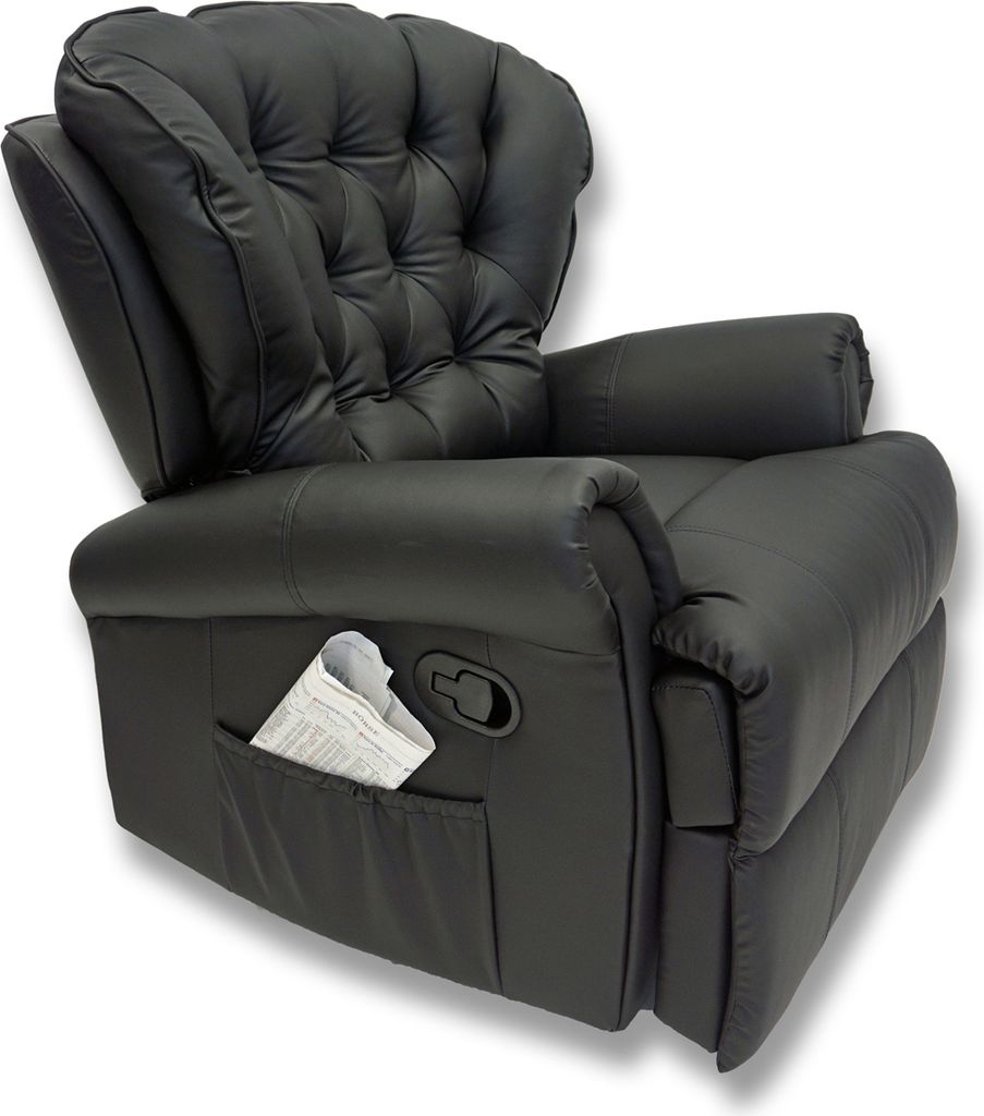 abc HOME | Sessel | schwarz | Polyurethan | manuell verstellbar | Liegefunktion