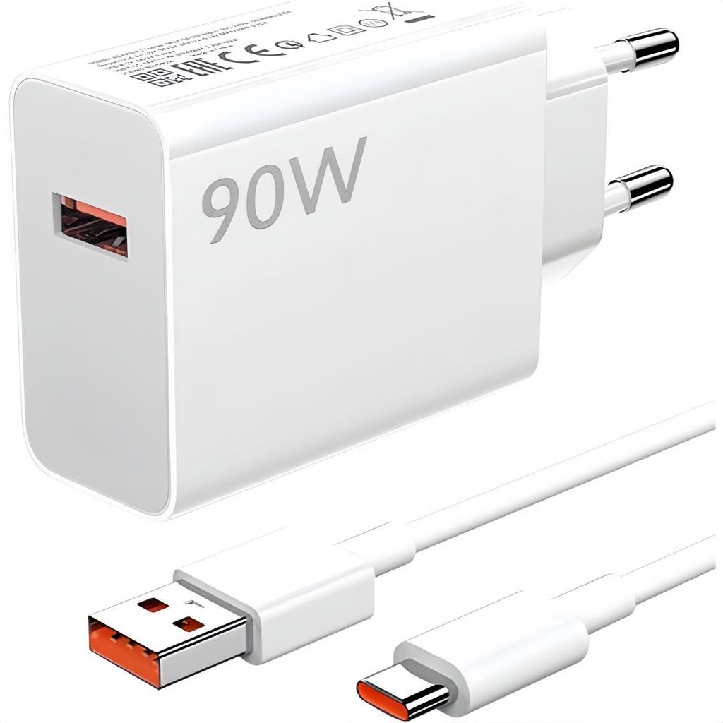 90W USB Ladegerät mit 6A Typ C Ladekabel 1M für Xiaomi, Produktbild 