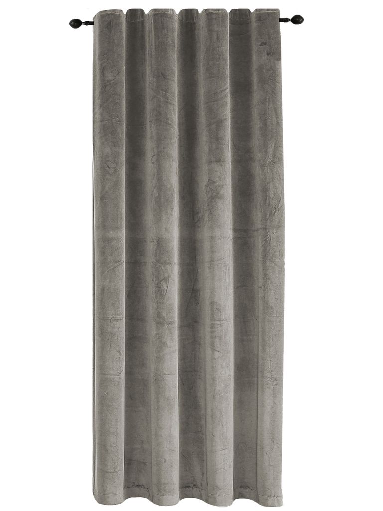 Verdunkelungsvorhang Samt weich 140 x 225 cm Taupe Vorhang Kräuselband Gardine blickdicht U-Band abdunkelnd
