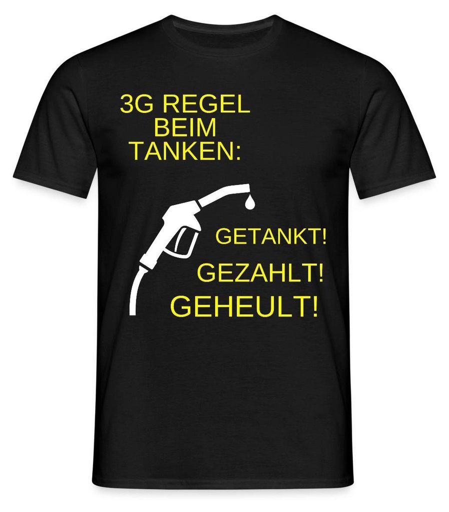 Spreadshirt Tankpreise | 3G | Getankt Gezahlt Geheult Männer T-Shirt, M, Schwarz
