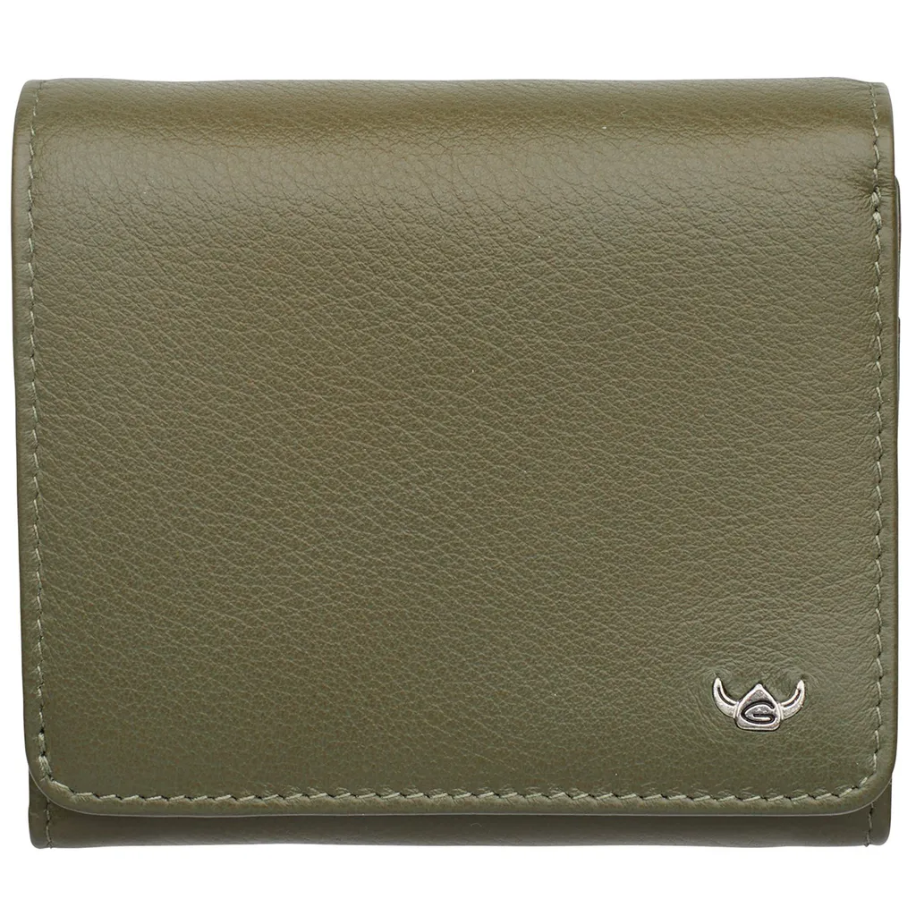Golden Head Pelle portafoglio Madrid RFID Protect Zipped Billfold Coin Wallet Olive oliva