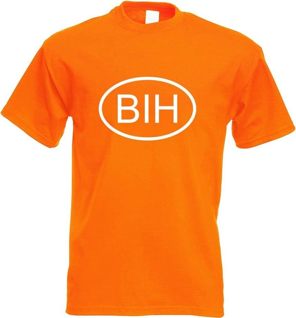 Kiwistar - T-Shirt - orange - Bosnien Herzegowina BIH Motiv Bedruckt Funshirt Design Print - mit Motiv Bedruckt - Funshirt Design - Sport - Freizei...