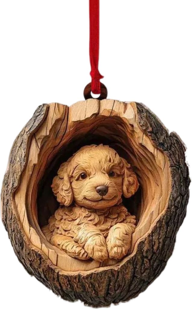 Tier-Weihnachtsornament, 2D, flach, Acryl, Waldtier-Anhänger, Weihnachtsbaum, hängende Dekoration, Rucksack-Dekor, Geschenk für Tierliebhaber