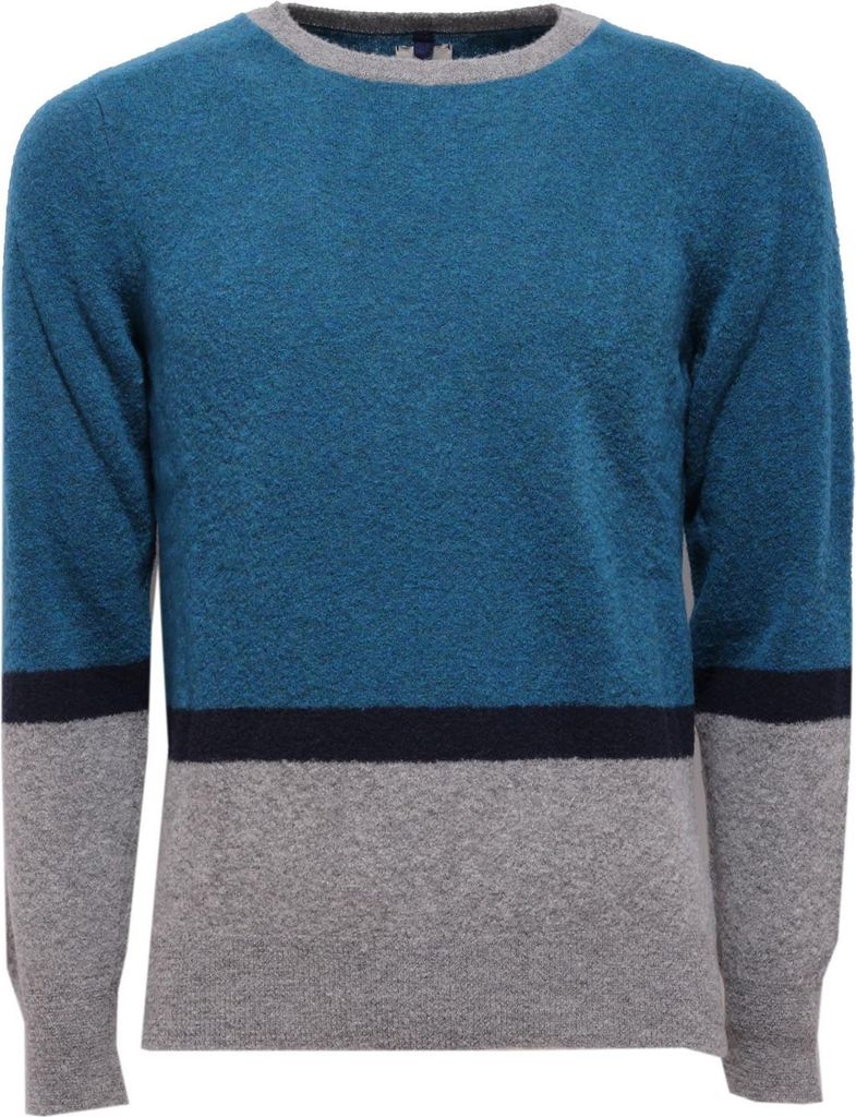 3961AB maglione uomo MC LAUREN Mix Wolle türkis/grau Pullover Männer