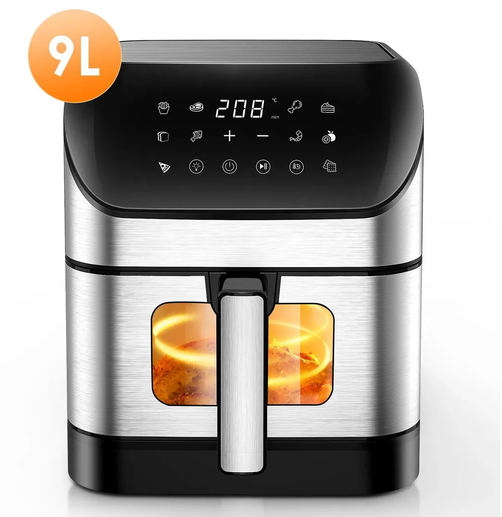 Friteuse sans huile 9L anti-odeur avec hublot - Finies les frites grasses