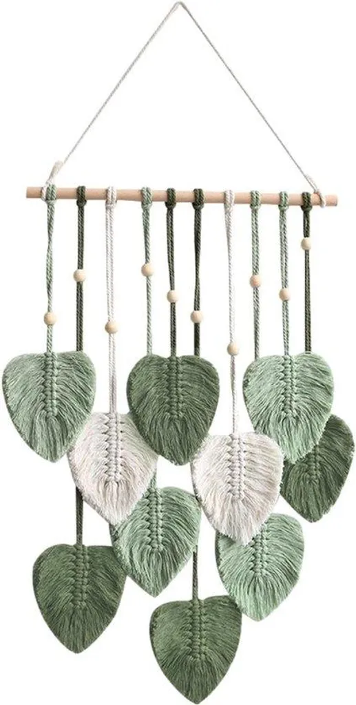 Macramé mural design bohème coton naturel 90cm pour déco extérieure