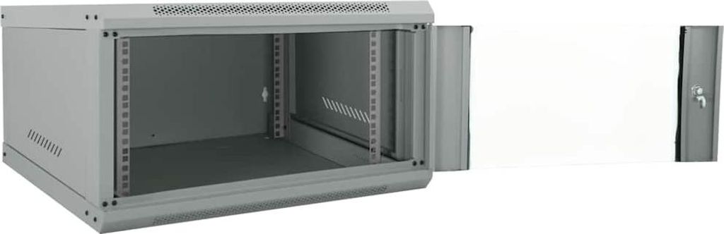 vidaXL Netzwerkschrank mit Speicher Grau 60 x 60 x 35 cm Stahl