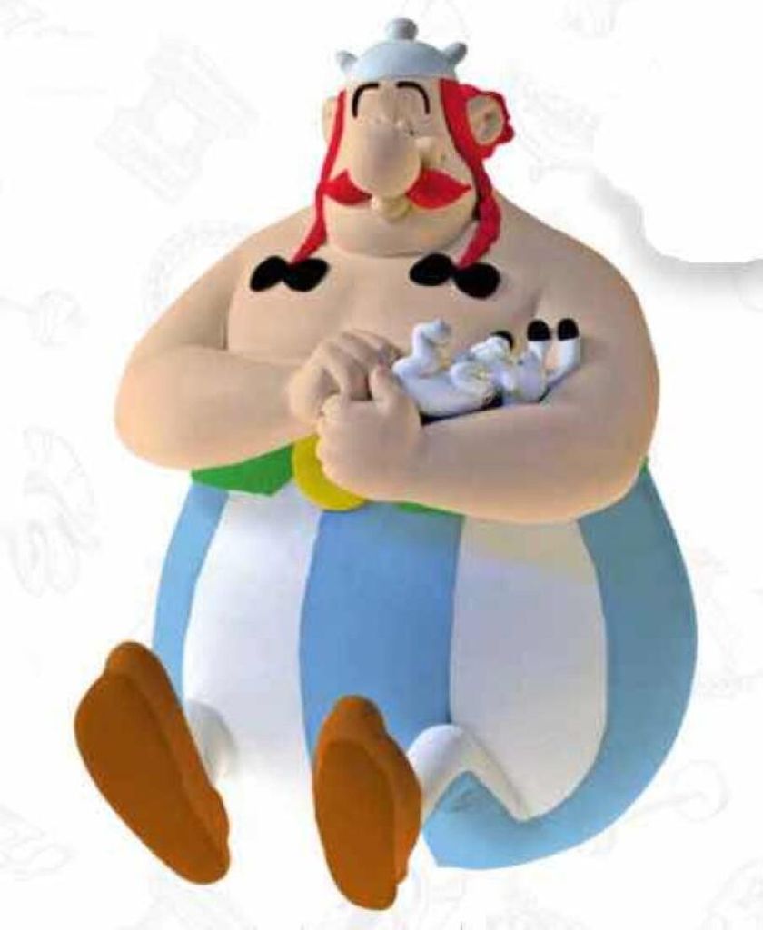 Plastoy Asterix Salvadanaio Obelix E Dogmatix Offizielles Merchandising