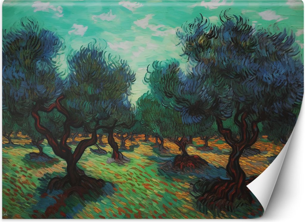 Vlies fototapete Olivenhain - V. van Gogh 400x280 cm Feeby Weiß inkl. Kleber einfache Montage