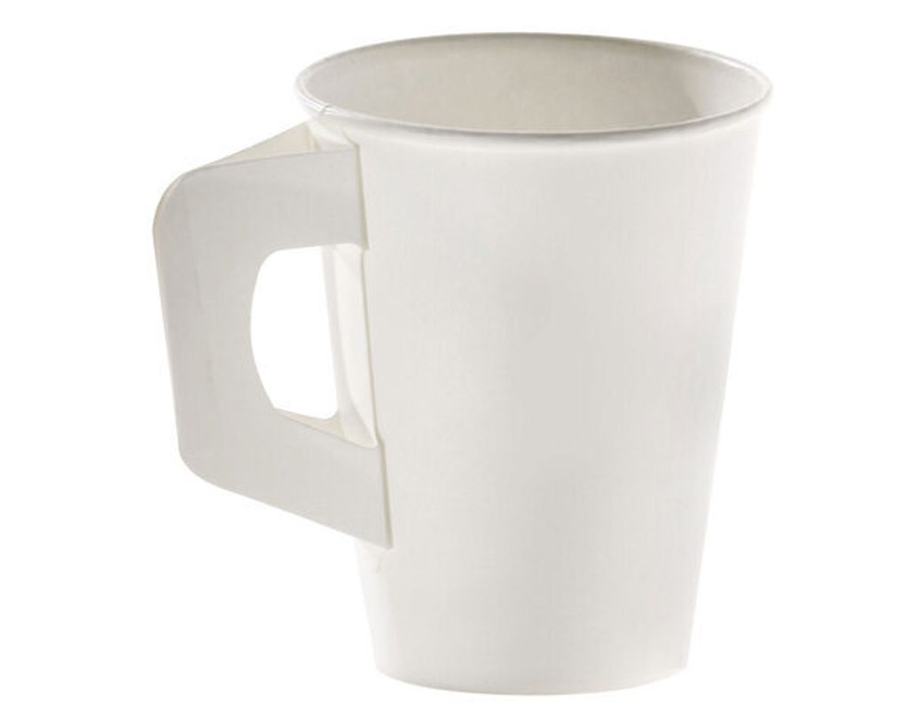 400x Henkelbecher Kaffeebecher weiß Pappe beschichtet 180 Produktbild 