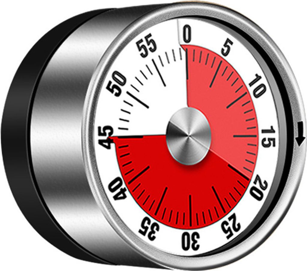 INF Magnetischer mechanischer Küchentimer Silber Produktbild 
