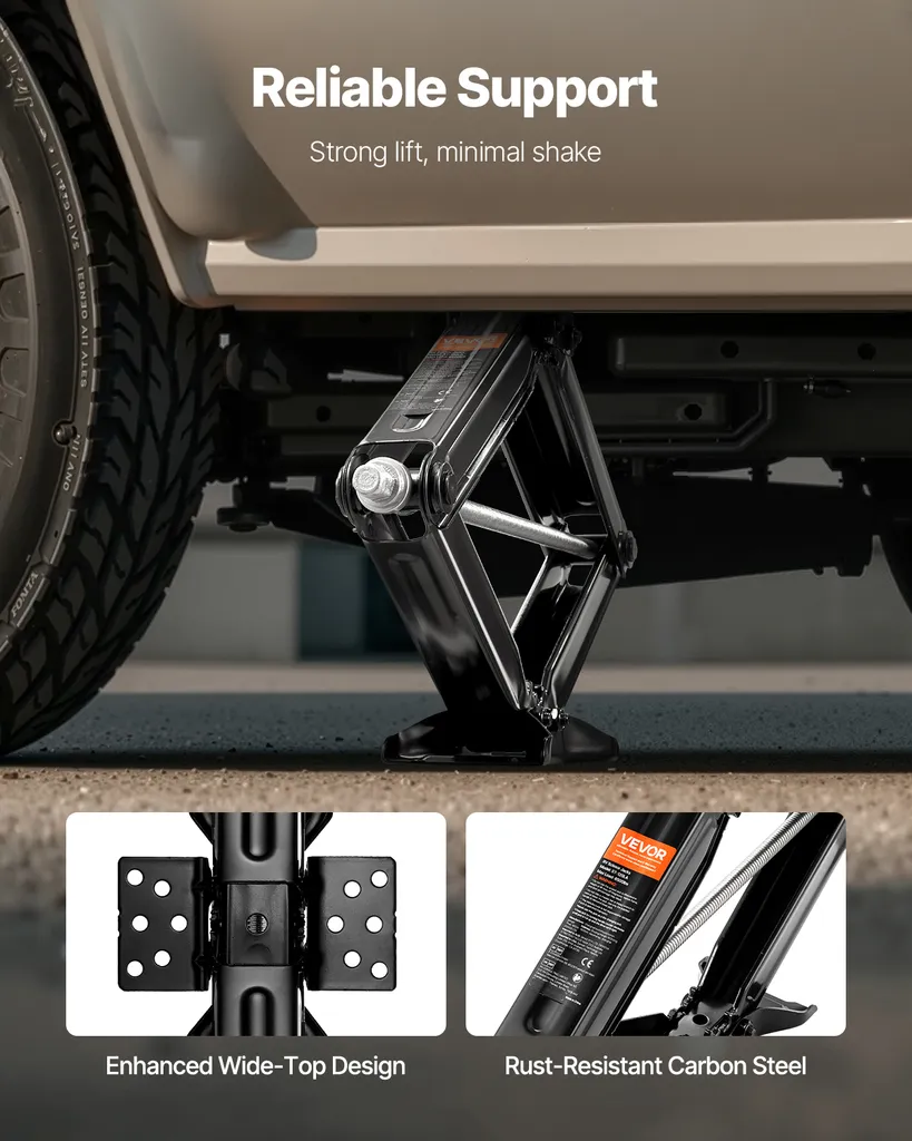 VEVOR Cric a forbice per camper Cric per auto con manovella, chiave a bussola e livella a bolla (4 pezzi) Livellamento stabilizzatore 103-595 mm Cric stabilizzatore non facilmente deformabile Capacità di carico 4082 kg - 4