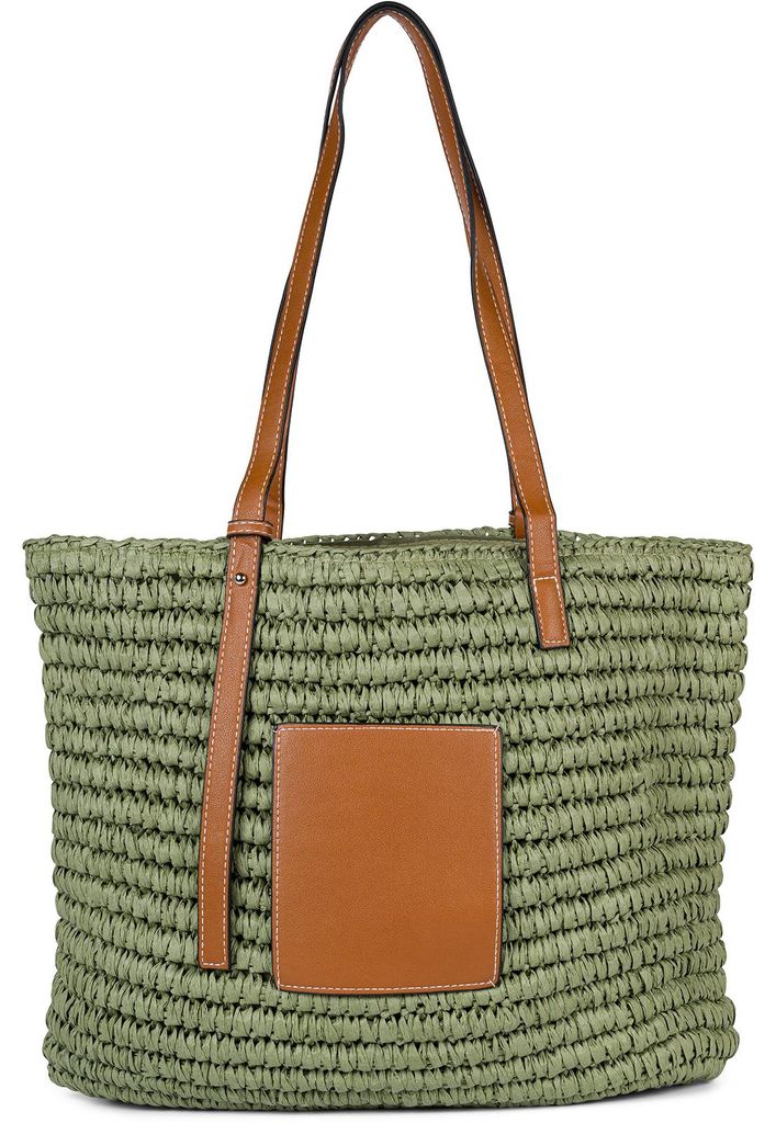 styleBREAKER Korbflecht Schultertasche aus Papierstroh mit Produktbild 