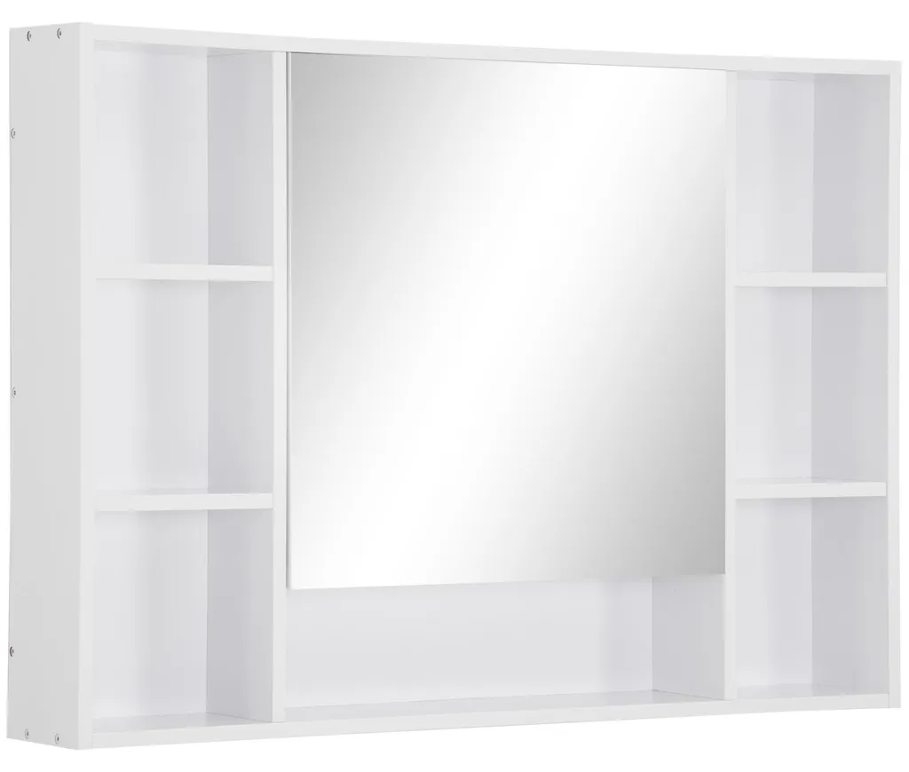 Miroir de salle de bain avec rangement mural blanc pour organiser vos soins