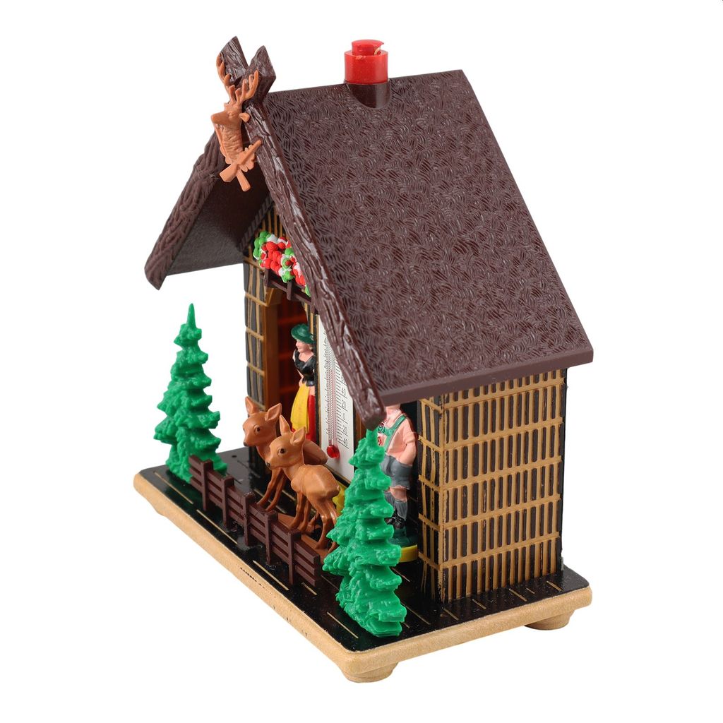 Wetterhaus Bayern - Retro Thermometer Mit Bayerischer Waldhütte