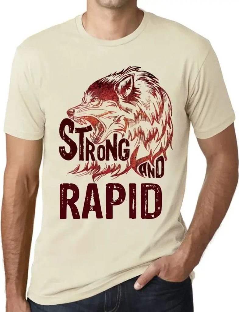 Herren Grafik T-Shirt Starke Wölfe und schnelle – Strong Wolf And Rapid – Öko-Verantwortlich Vintage Jahrgang Kurzarm Lustige Druck Geburtstag