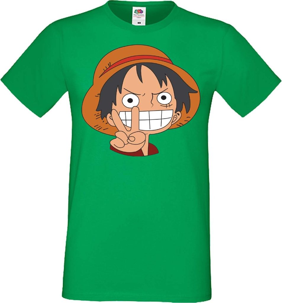 Herren T-Shirt Anime Manga One Manga Piece Anime 03 Strawhat, Man S / Grün