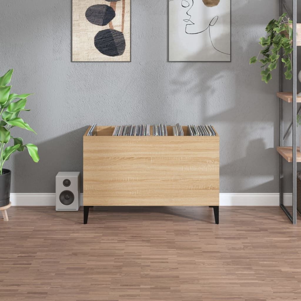 (Design 2026) Plattenschrank Sonoma-Eiche 74,5x38x48cm Holzwerkstoff - CD- & DVD-Regale HOMMIE 829990 - CD- & DVD-Regale
