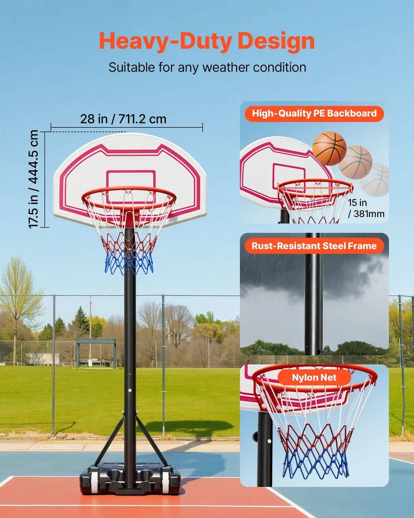 Panier de basket mobile facile à déplacer pour petits espaces et terrasses - 5