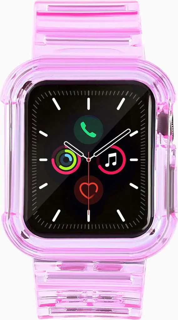 Cinturino Rosso Silicone + Cover Apple Watch 44mm - Look Sportivo