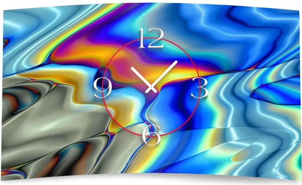 Pendule murale moderne et colorée dixtime au design abstrait original