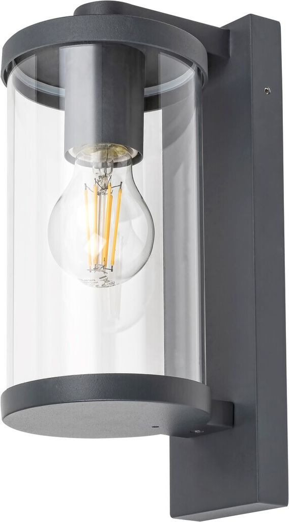 A close-up, studio shot of a modern outdoor wall light.