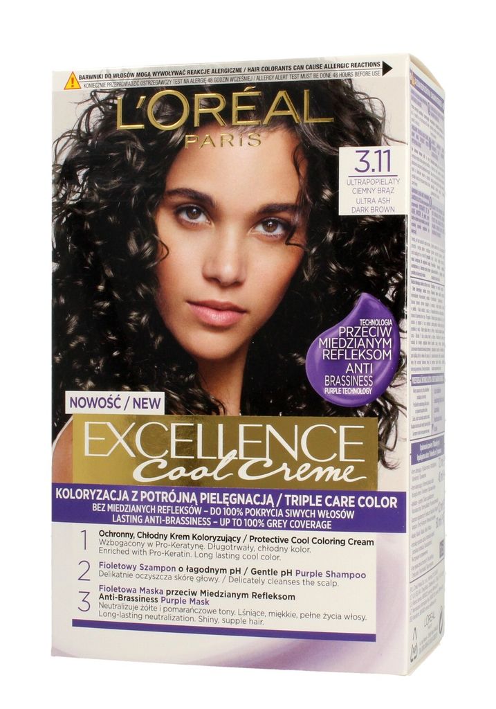 Loreal Paris Excellence Cool Creme Farba Do Włosów 3.11 Zdjęcie produktu 
