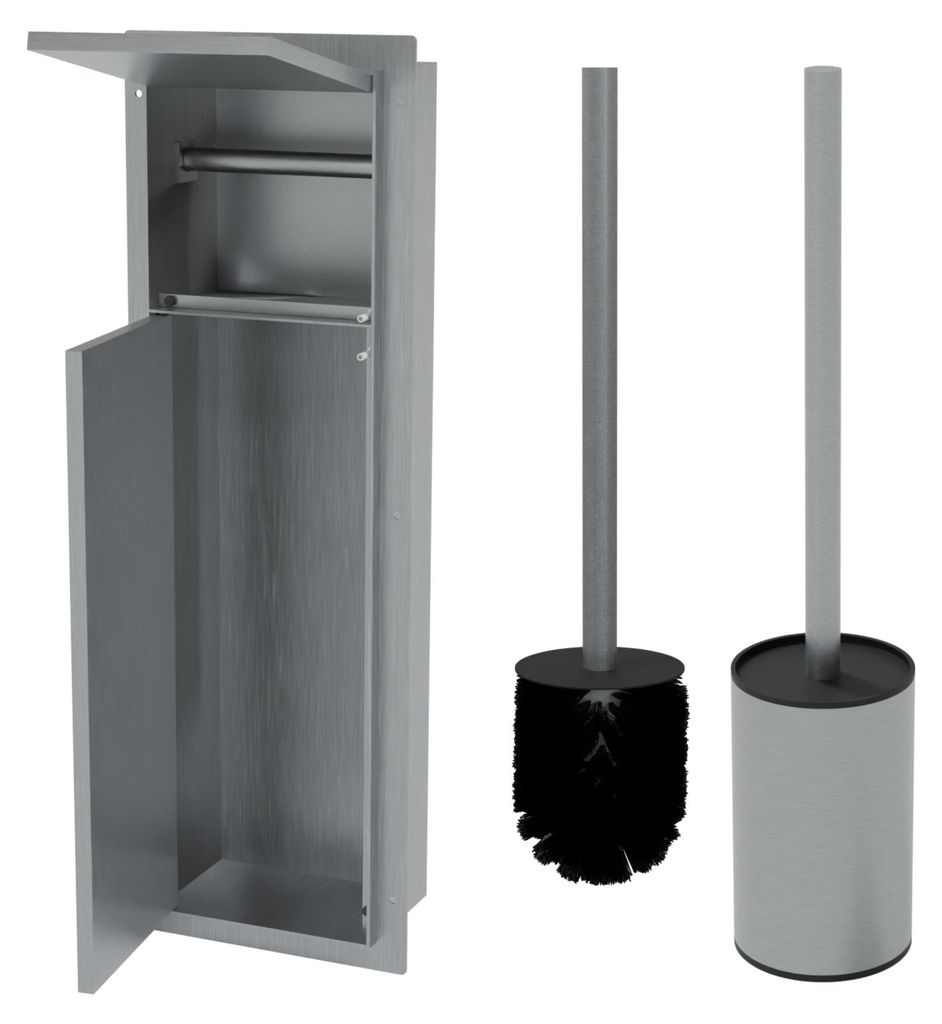 HAGO24 WC Modul Edelstahl gebürstet Schlitz Einbauschrank Produktbild 