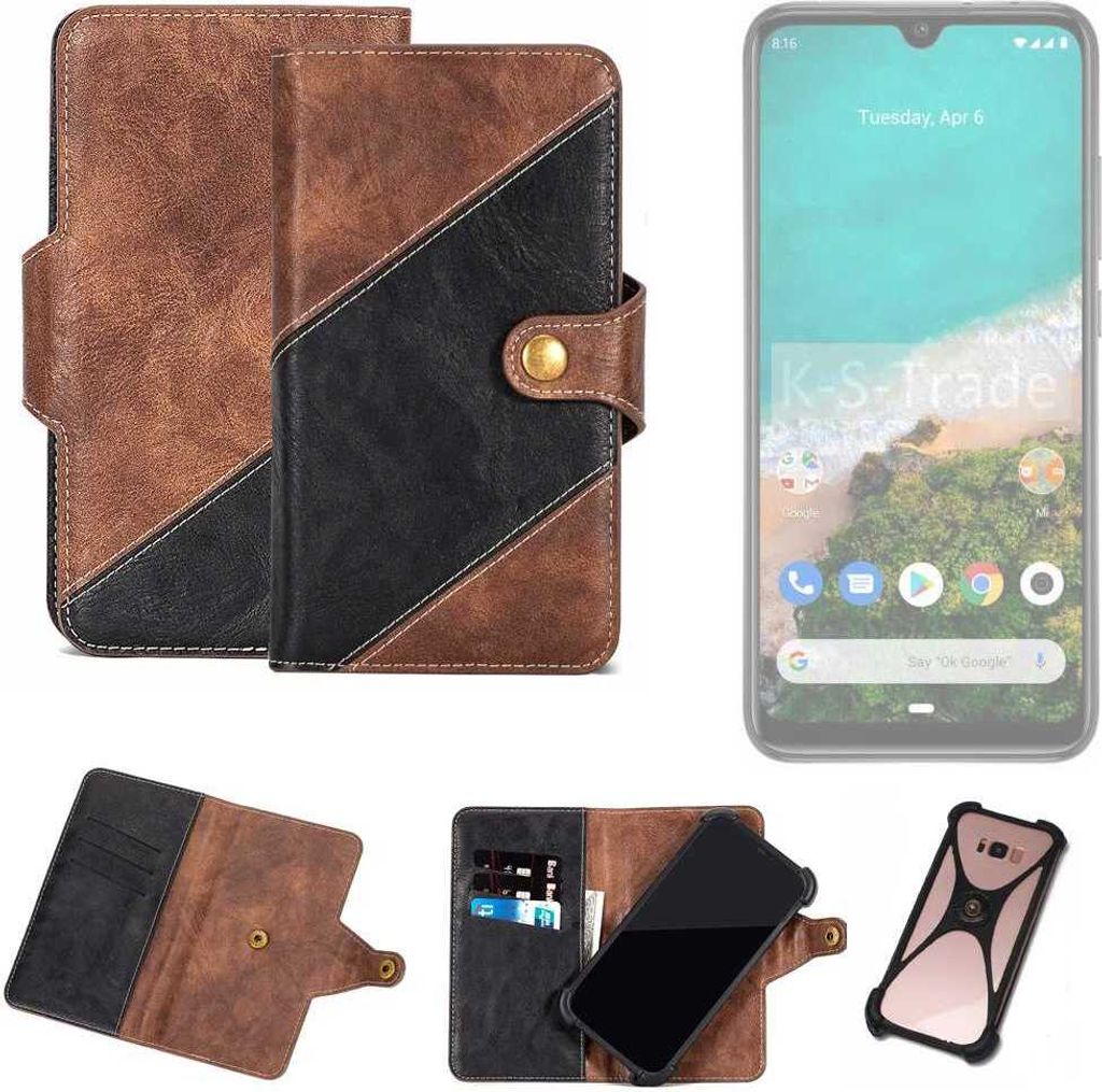 K-S-Trade Handyhülle Schutzhülle Bookstyle Case kompatibel mit Xiaomi Mi A3 Klapphülle Cover Hülle Schutztasche 1x