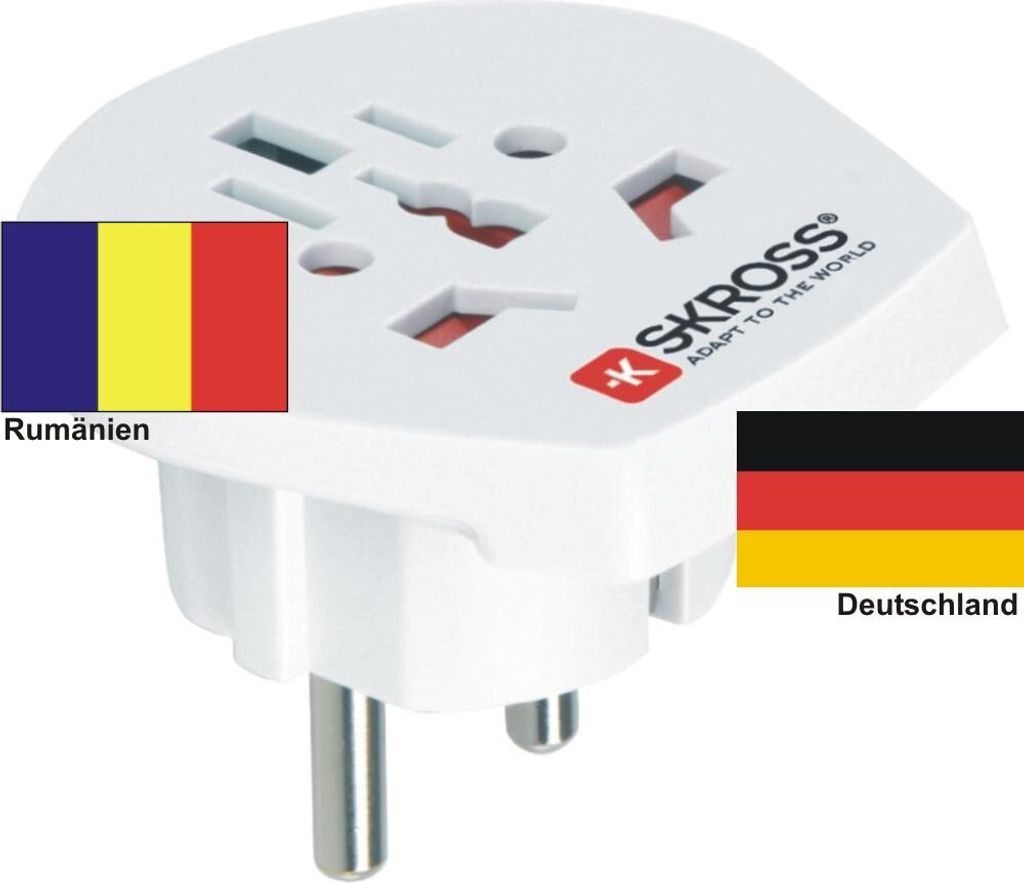 Reiseadapter Deutschland auf Rumänien - Skross 1.500211 Reisestecker