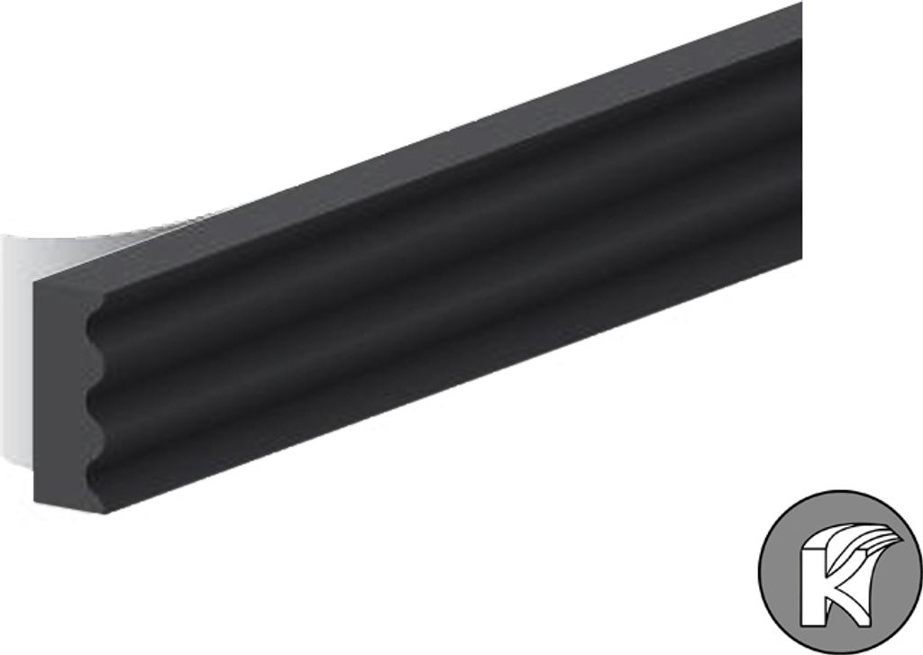 Ellen Zugluftstreifen K-Profil - Schwarz - 9x3mm - 7,5m
