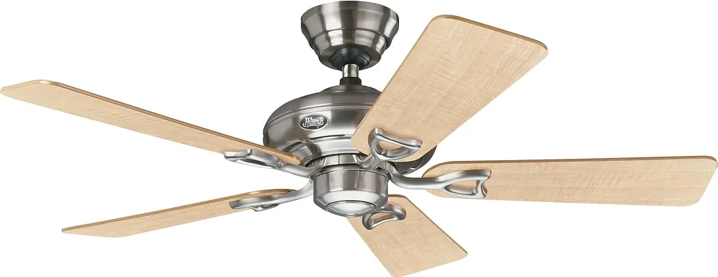 Hunter Seville II BN Ventilateur de plafond 112 cm chrome et érable