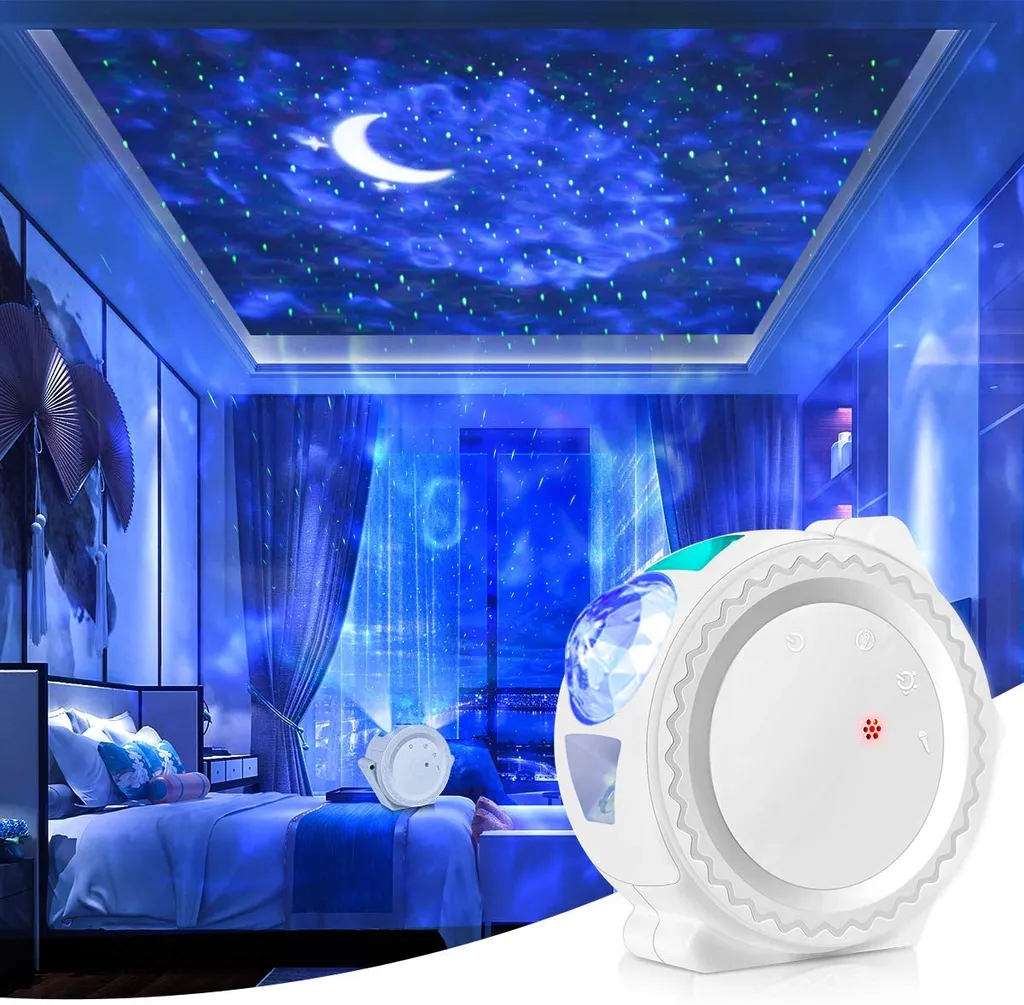 Kinder Zimmer Erwachsenen Schlafzimmer Party Dekoration App/Touch Steuerung Delicacy Ozeanwellen Sternenprojektor 3 in 1 Mondlicht Sternenhimmel Projektor Rotierendes LED Nebel Nachtlicht 