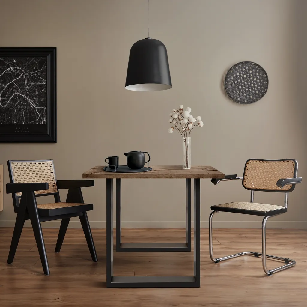 Piétement pour Table DIY 70x72 cm en Acier Anthracite Style Industriel - 7