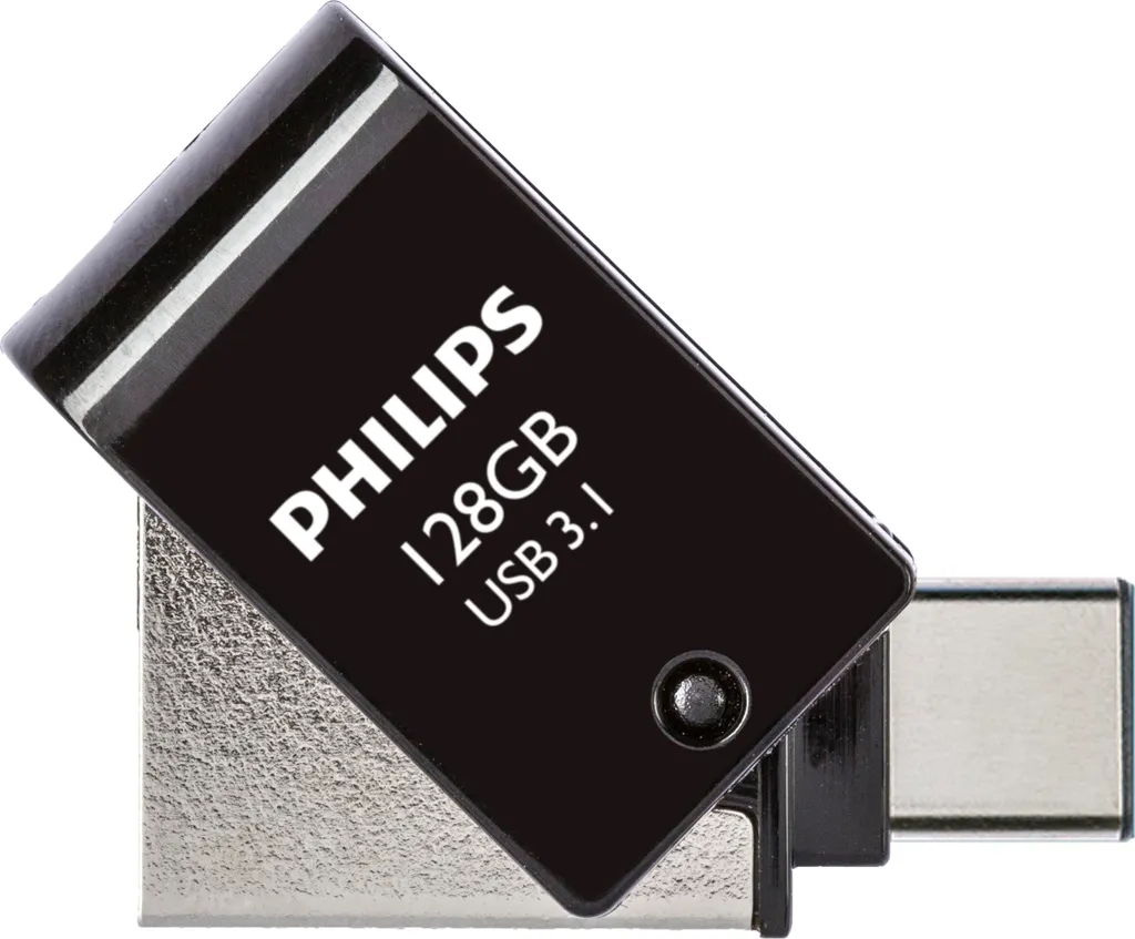 Clé USB C Philips 128 Go OTG USB 3.1 Noir pour Libérer Espace Smartphone