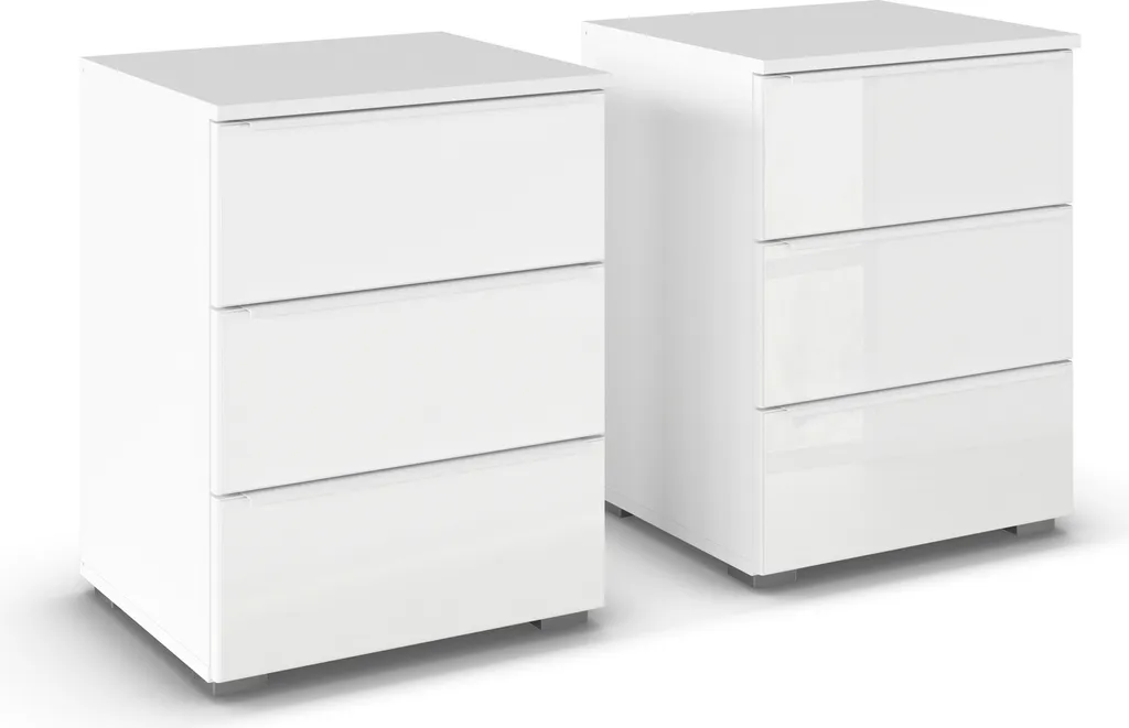 Table de Chevet Verre Blanc 62cm - Duo Monostar pour Chambre Adulte et Ado