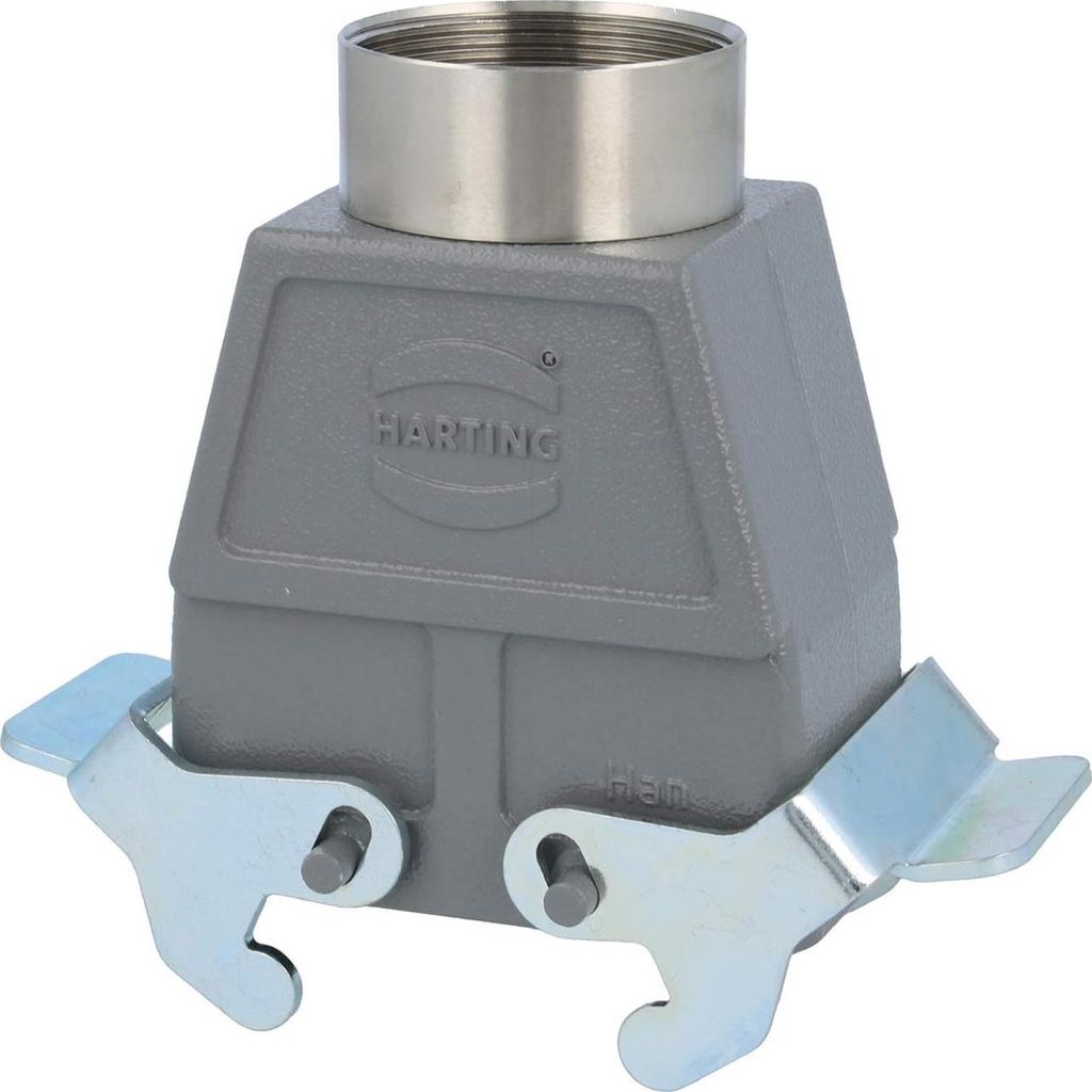 HARTING Han 10B Tüllengehäuse hoch, 1xM40 gerader Kabelabgang, mit 2 Querbügeln Verschraubung M40 Klemmbereich 19,0mm -