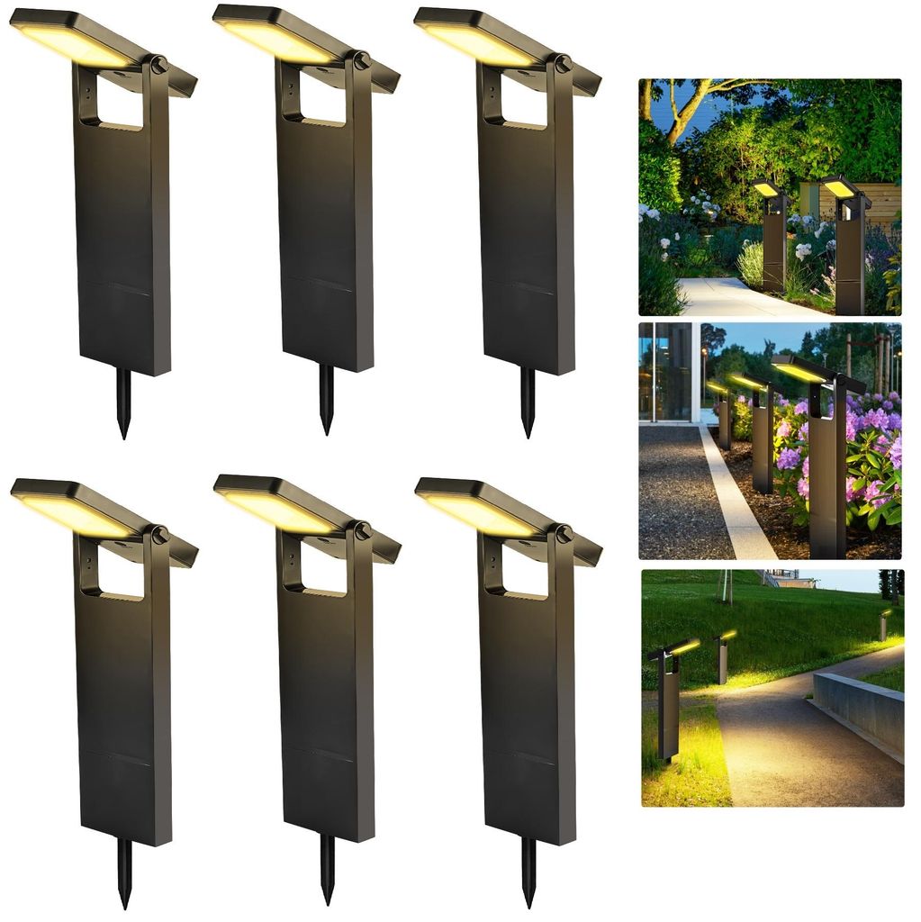 6 Stück LED Solarlampen für Außen Solarleuchten Produktbild 