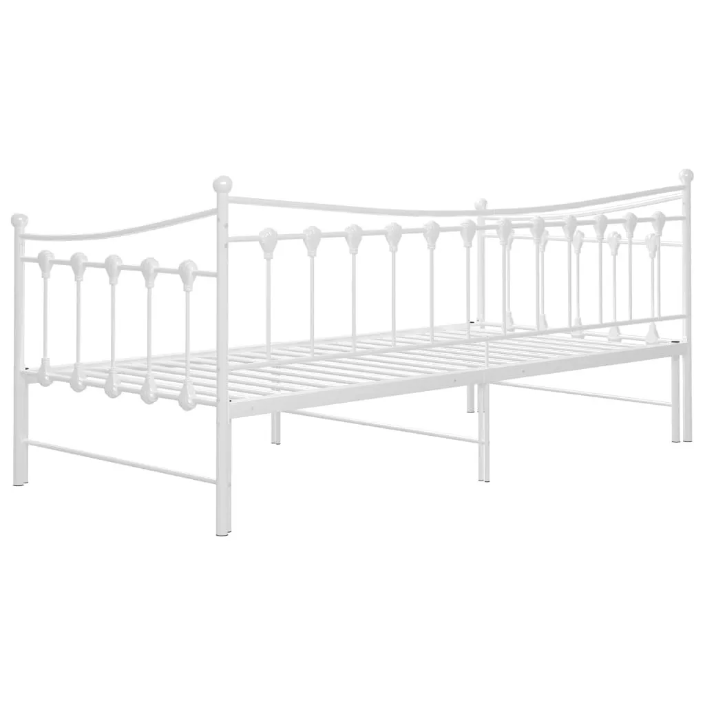 Petit Espace ? Canapé-lit 90x200 cm Métal Blanc Cadre Lit Polyvalent