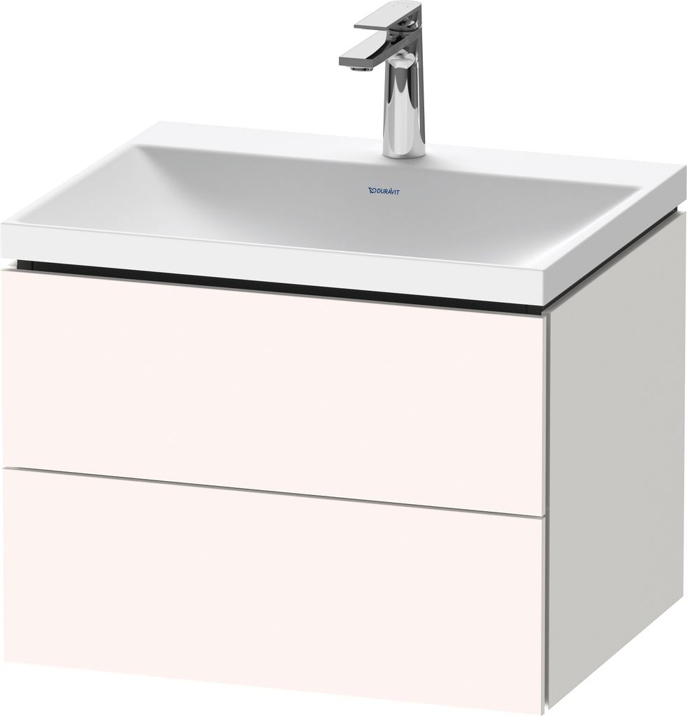 Duravit L-Cube c-shaped Set wandhängend, 2 Schubkästen, ohne Überlauf, 1 Hahnloch, 600x480x480mm, LC6950O84840000