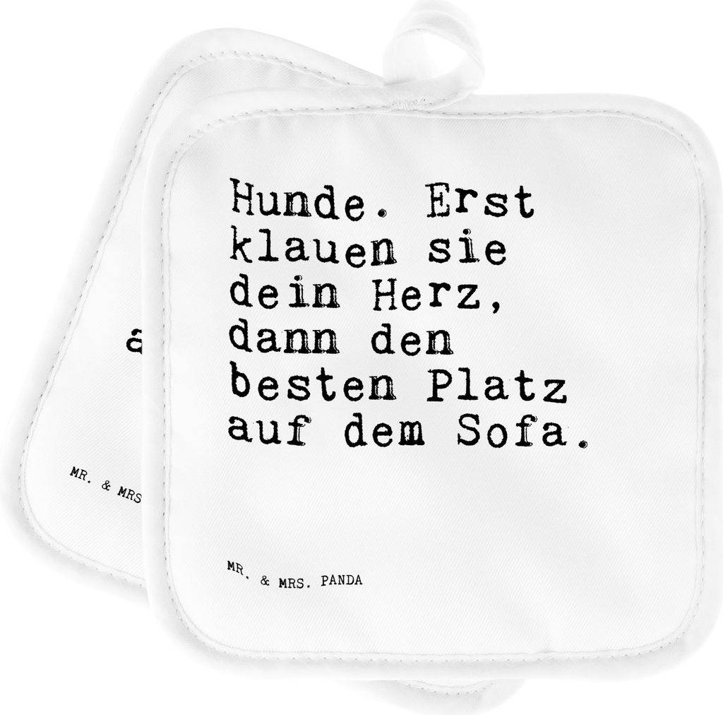 Mr. & Mrs. Panda Topflappen Hunde. Erst klauen sie... - Weiß - Geschenk, Herz, Set, Haus, Topflappenset, Topfuntersetzer, topfhalter, Liebe, Sprü...