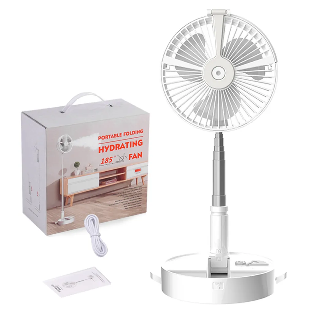 Ventilateur Brumisateur Silencieux et Pliable avec Batterie de Secours USB