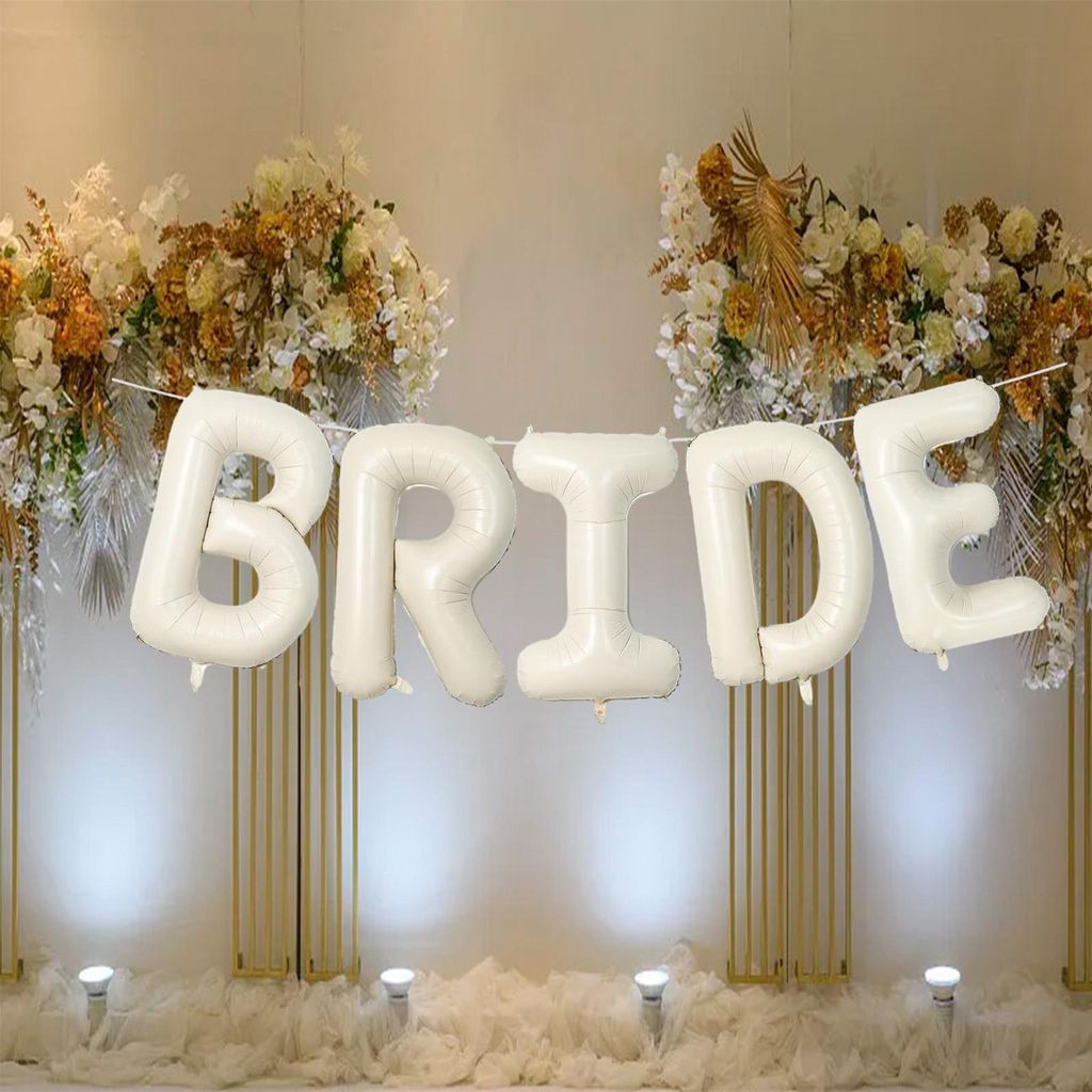 Luftballons Geburtstag, 5 Stück B+R+I+D+E Ballons, Hochwertige Alufolien-Buchstaben Für Partydekoration, Brautshower & Jubiläum