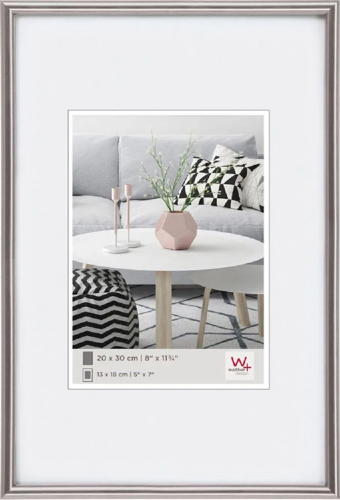 Cornice 50x70 Acciaio Walther Design Galeria KD070H | Design Moderno
