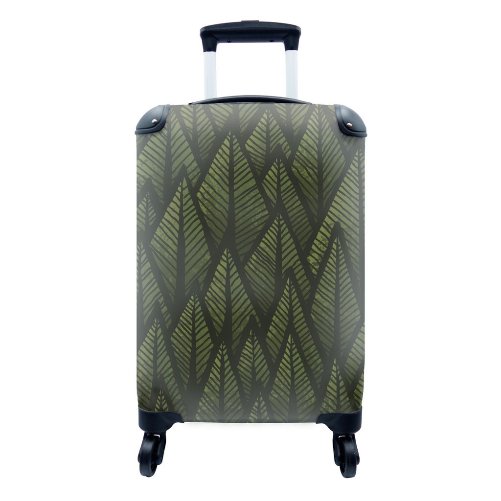 MuchoWow Koffer Handgepäck Trolley Rollkoffer Kleine Reisekoffer mit 4 Rollen - Abstrakte Illustration eines Nadelwaldes - Cabin Size < 55x40x23...