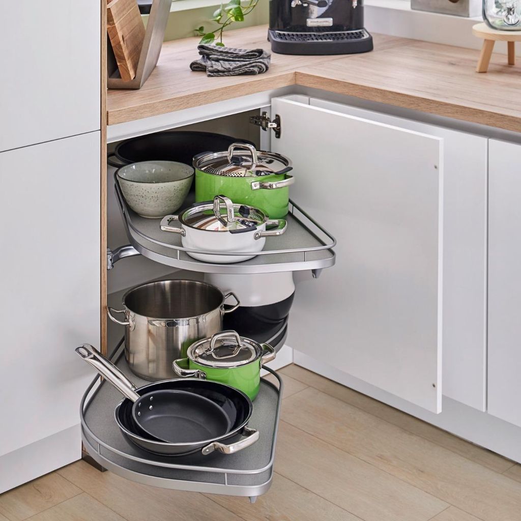 Kesseböhmer 500 mm Links LeMans II Eckschrank Beschlag silbergrau